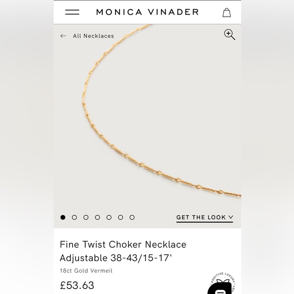 Monica Vinader Fine Twist Choker Necklace Adjustable 38-43/15-17' - Picture 2 of 4